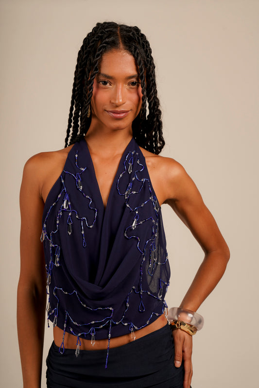 Top Astral Azul Marinho