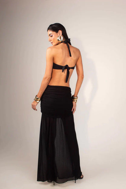 Saia Positano Tule Preto