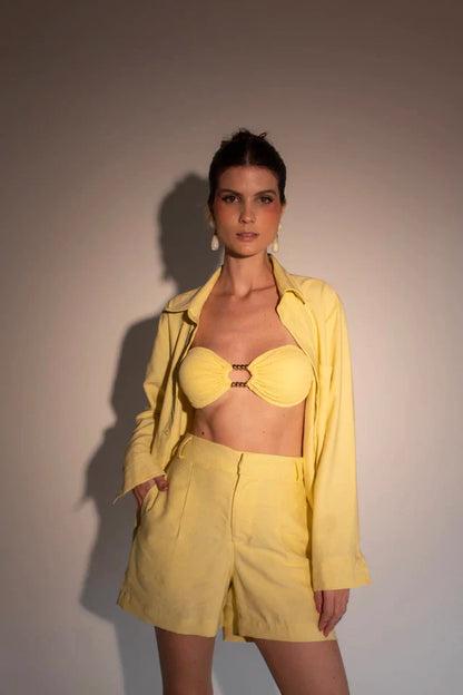 Short Sicília Amarelo Manteiga