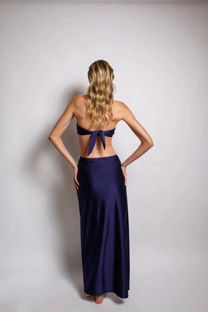 Saia Leblon Azul Petróleo