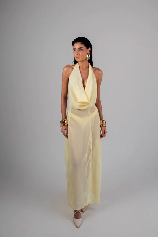 Vestido Capri Amarelo Manteiga