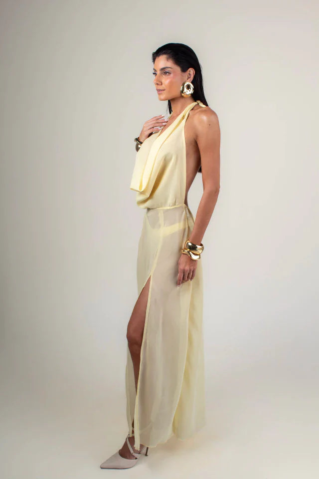 Vestido Capri Amarelo Manteiga