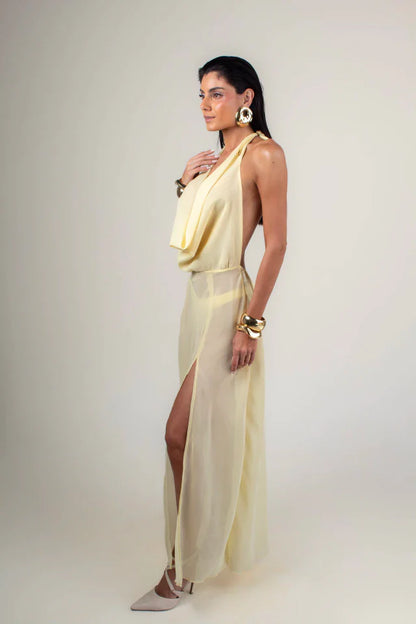 Vestido Capri Amarelo Manteiga