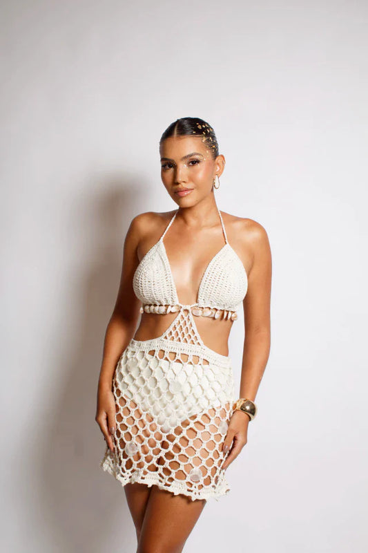 Vestido Arraial Crochê