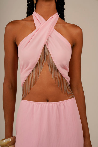 Top Cintilar Rosa
