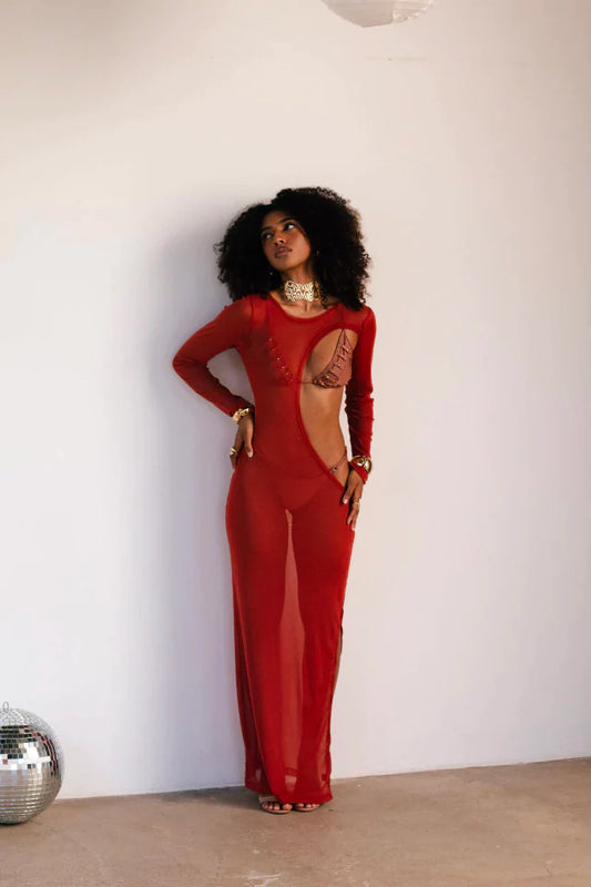 Vestido Aura Terracota