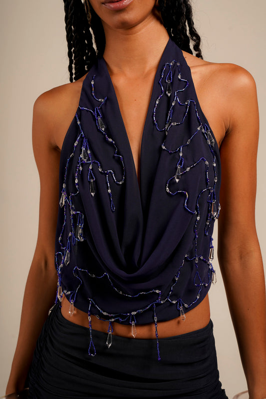 Top Astral Azul Marinho