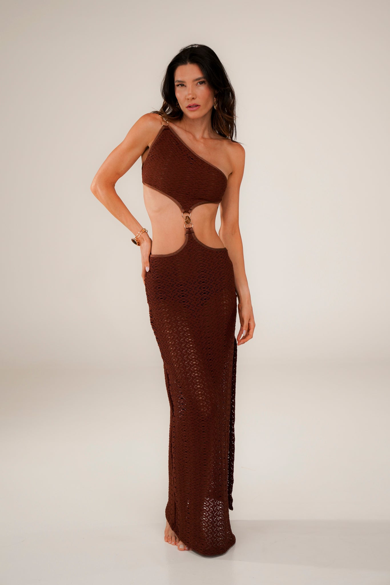 Vestido Áurea Marrom