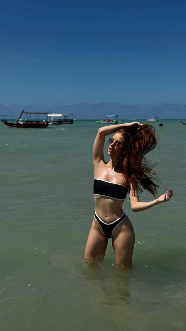 Biquíni Faixa Preto e Branco