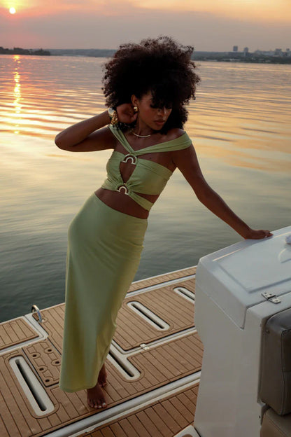 Vestido Algarve Verde Oliva